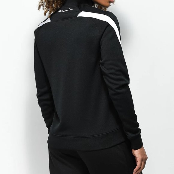 NWoT Petals & Peacocks Champion Black & White Rose Embroidered Track Jacket - Picture 3 of 9